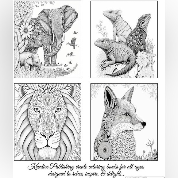 🐘 (5/$25) SPECTACULAR ANIMALS NEON COLOR BOOK 🐘 - Picture 2 of 4